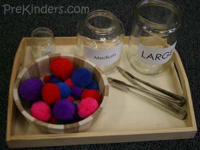 sort-poms sorting pom poms by size