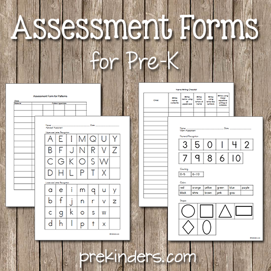 Pre K Assessment Forms PreKinders