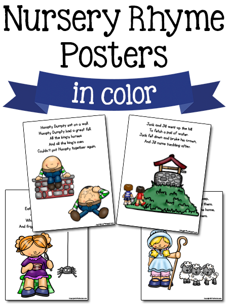 Nursery Rhyme Posters Free Printables PreKinders