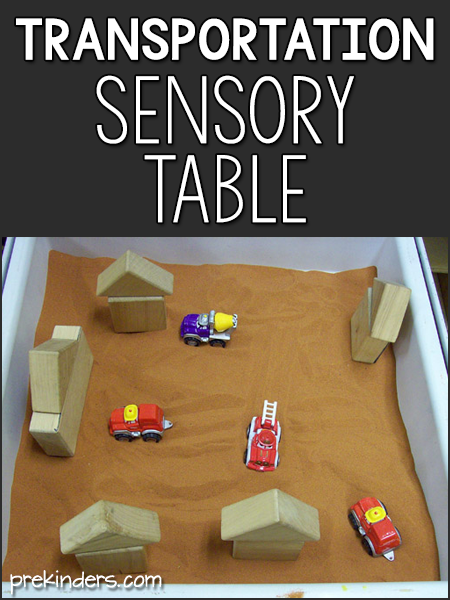 Transportation Sensory Table Activities