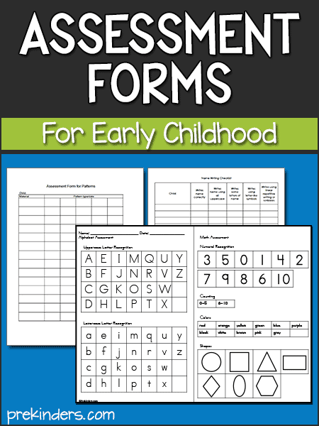 Pre K Assessment Forms PreKinders