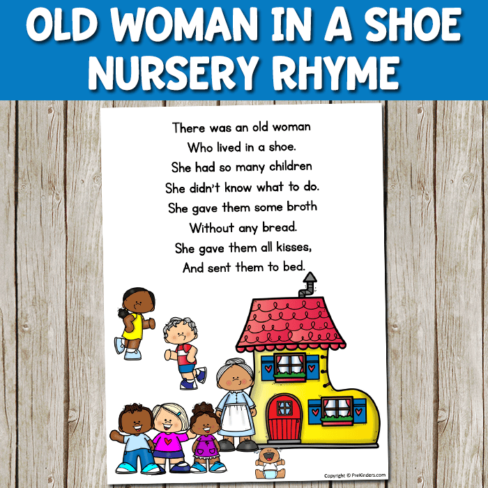 Old Woman in a Shoe Nursery Rhyme Poster