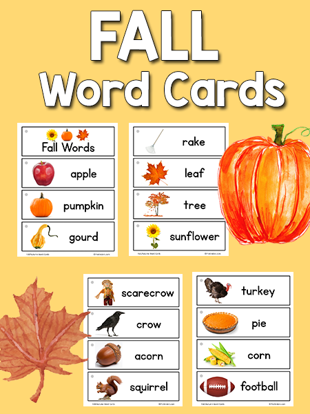Stickers | Fall Words | Orange