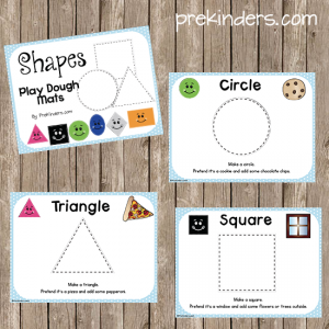 Shape Play Dough Mats - PreKinders Preschool Activities