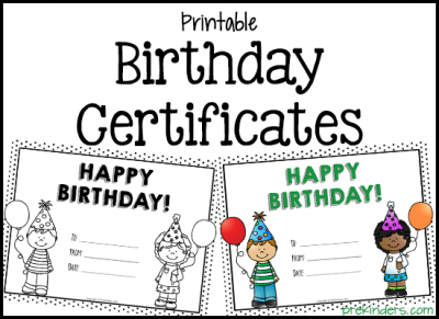 Birthday Crown, Certificate, Chart - Prekinders