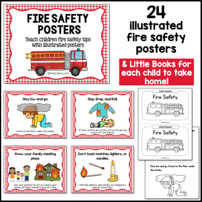 Fire Safety Picture-Word Cards - PreKinders Preschool Activities