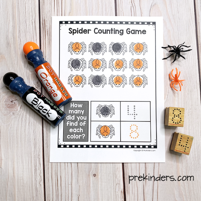 Spider Ring Counting Game - PreKinders