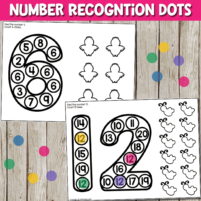 Numeral Recognition Dot Sheets