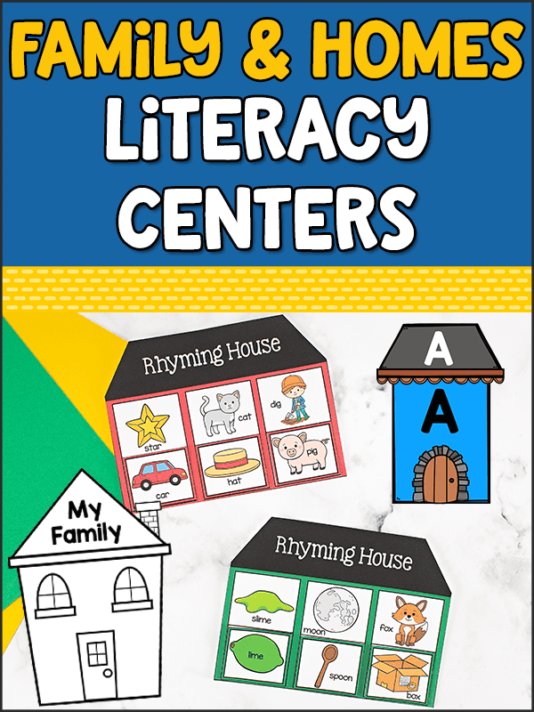 Family Themed Literacy Centers with Free printable alphabet book