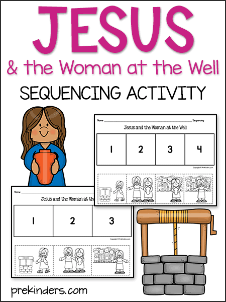 Jesus and the Woman at the Well Bible Story sequencing