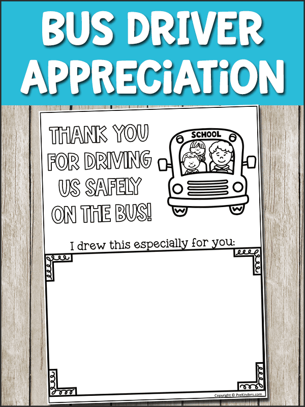 School bus driver appreciation thank you printable