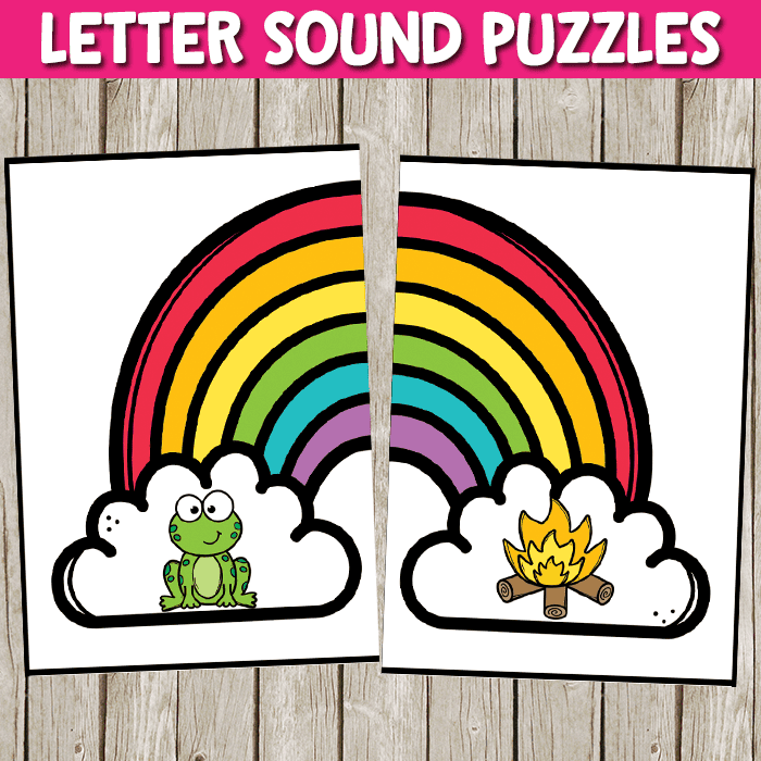 Rainbow Letter Sound Puzzles phonics printable